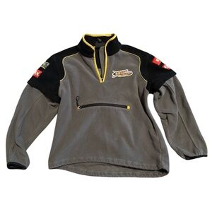 Ski-doo vintage fleece pullover jacket small/12 grey/black